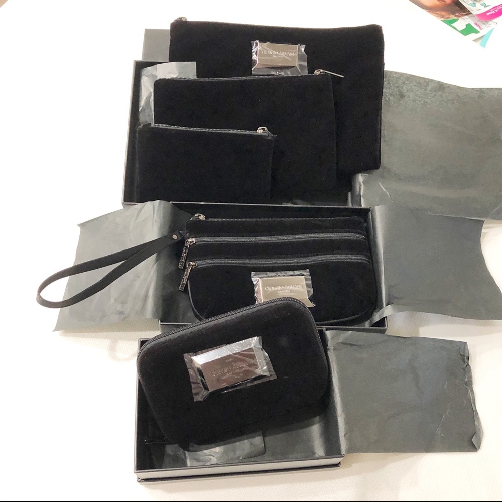 Georgio Armani NEW Set of 5 Make-Up Bags